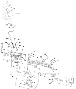 Part Location Diagram of 708439 Briggs and Stratton Steering-shaft